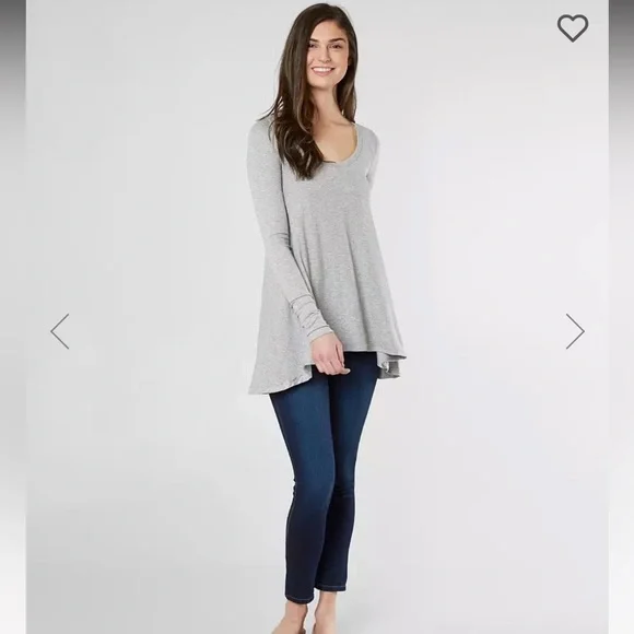 Free People Flowy January Top in Heather Gray Size M - Picture 3 of 9